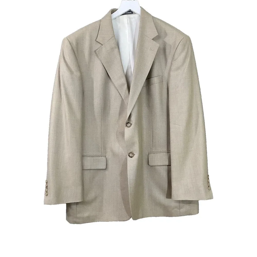 Oscar de La Renta Men’s Brown 44R silk/ Wool Blend Sport Coat Blazer